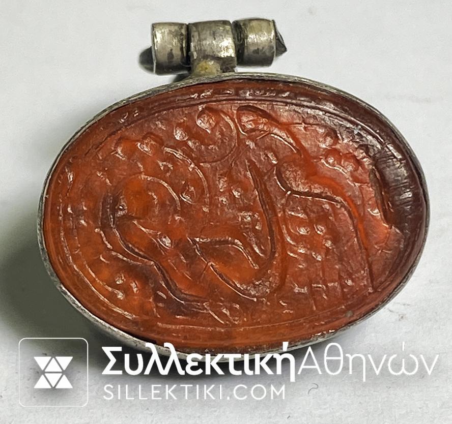 Antique Ottoman Silver Seal Monogram - islamic Personal Stamp Stamper